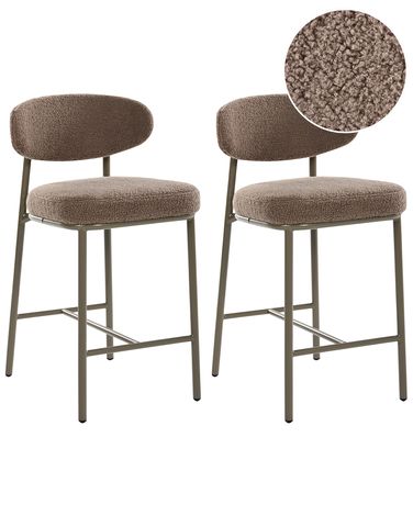 Set van 2 barstoelen UNITY Bouclé Taupe