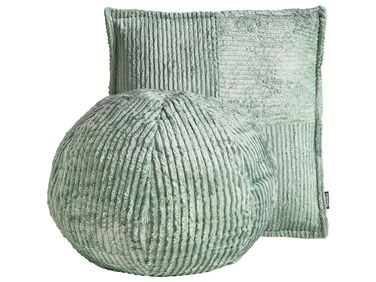 Set van 2 sierkussens MARANTA Corduroy 30 x 30 cm 45 x 45 cm Groen effen