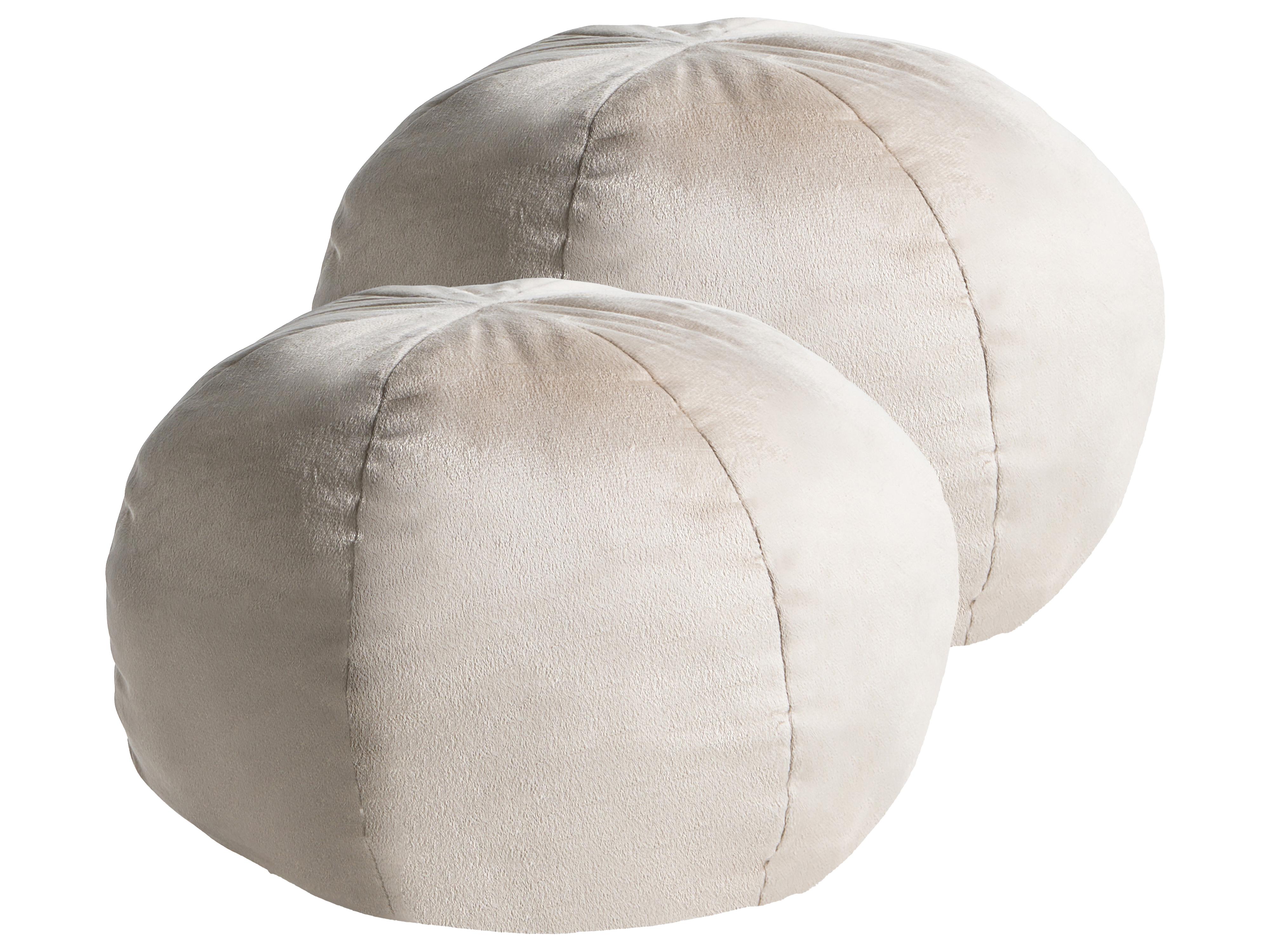 Set of 2 Decorative Cushions SALVIA Velvet 33 x 33 cm Off-White Solid