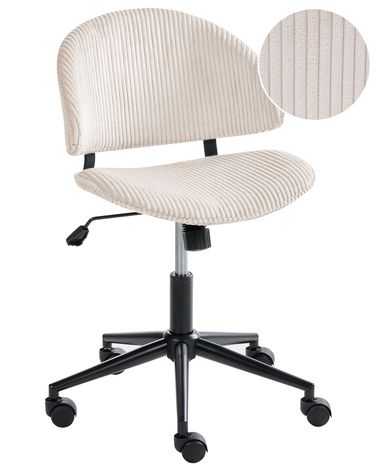 Office Chair KIANA Corduroy Off-White