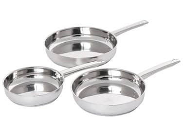 Set van 3 koekenpannen PRIMECOOK Roestvrij staal Zilver