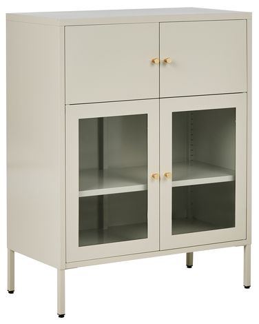 Vitrine en verre ESHOLT Métal 80 cm Beige clair