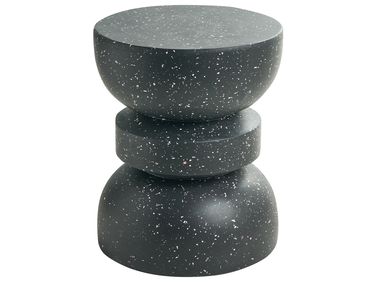 Table d'appoint FALIRO 37 cm 37 cm Effet terrasse Terrazzo noir