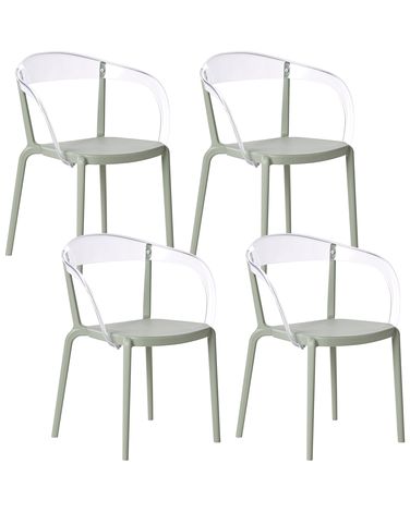 Set van 4 tuinstoelen MALEVIZI stapelbaar Lichtgroen