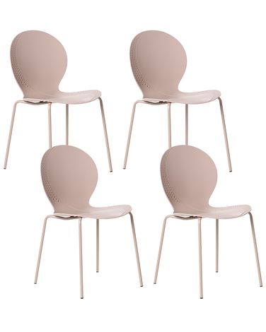 Set van 4 tuinstoelen MILOS stapelbaar Beige