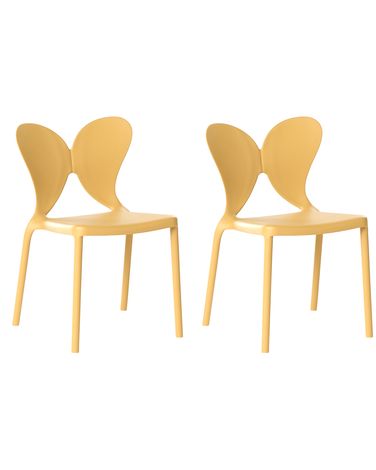 Set van 2 tuinstoelen LARISSA stapelbaar Geel
