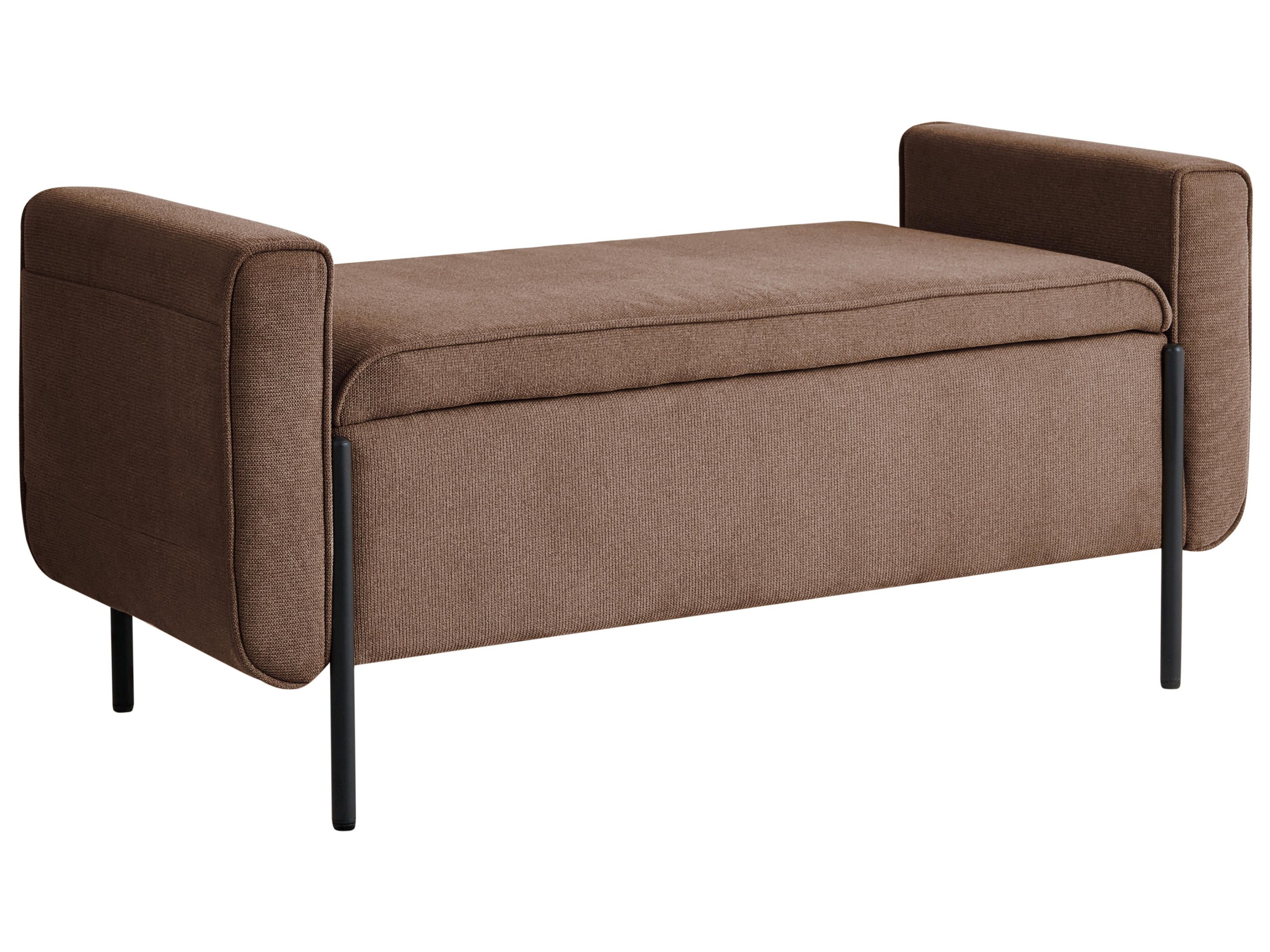 Upholstered Storage Bench LEWES Fabric Brown