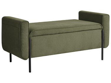Upholstered Storage Bench LEWES Fabric Green
