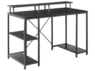 Table de bureau CADDO Noir 120 cm 60 cm avec étagères