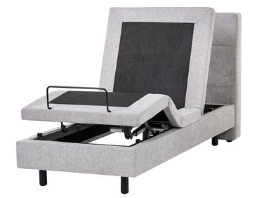 Verstelbaar bed Stof VICEROY 90 x 200 cm Lichtgrijs