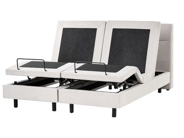 Verstelbaar bed Stof VICEROY 160 x 200 cm Lichtbeige