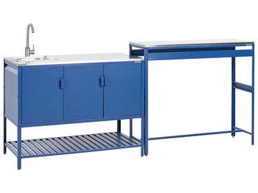 Tuin keukenset 2-delig met spoelbak MAENZA Metaal Blauw