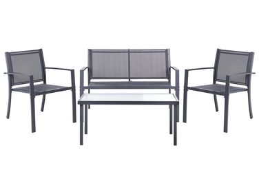Loungeset met tafel 4-zits TAVOLETO Metaal Donkergrijs
