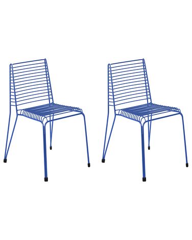 Set van 2 tuinstoelen CHIEVE Metaal Blauw
