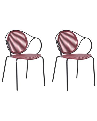 Set van 2 tuinstoelen IKARIA Metaal Rood