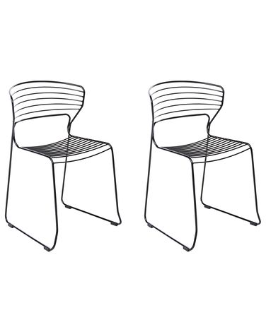 Set van 2 tuinstoelen PISTOIA Metaal Zwart