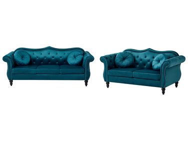 Living Room Set 5 Seater SKIEN Velvet Teal