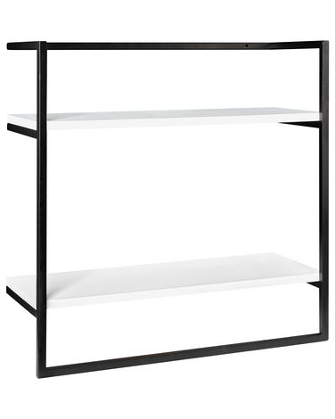 Towel Rack BETANIA Metal Black with Shelves