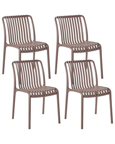 Set van 4 tuinstoelen ARICCIA Bruin