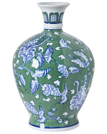 Vase à fleurs VALLADOLID Porcelaine 36 cm Vert