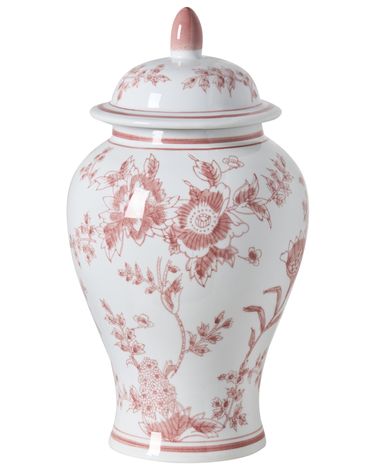 Vase avec couvercle SEWILLA Porcelaine 38 cm Rouge/blanc