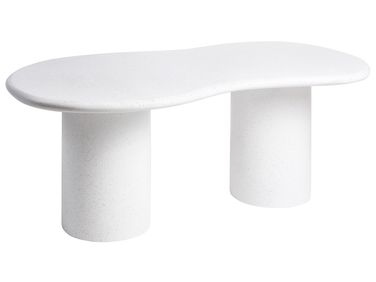 Table de salle à manger de jardin SIRMIONE 200 cm 110 cm Effet terrasse Terrazzo blanc