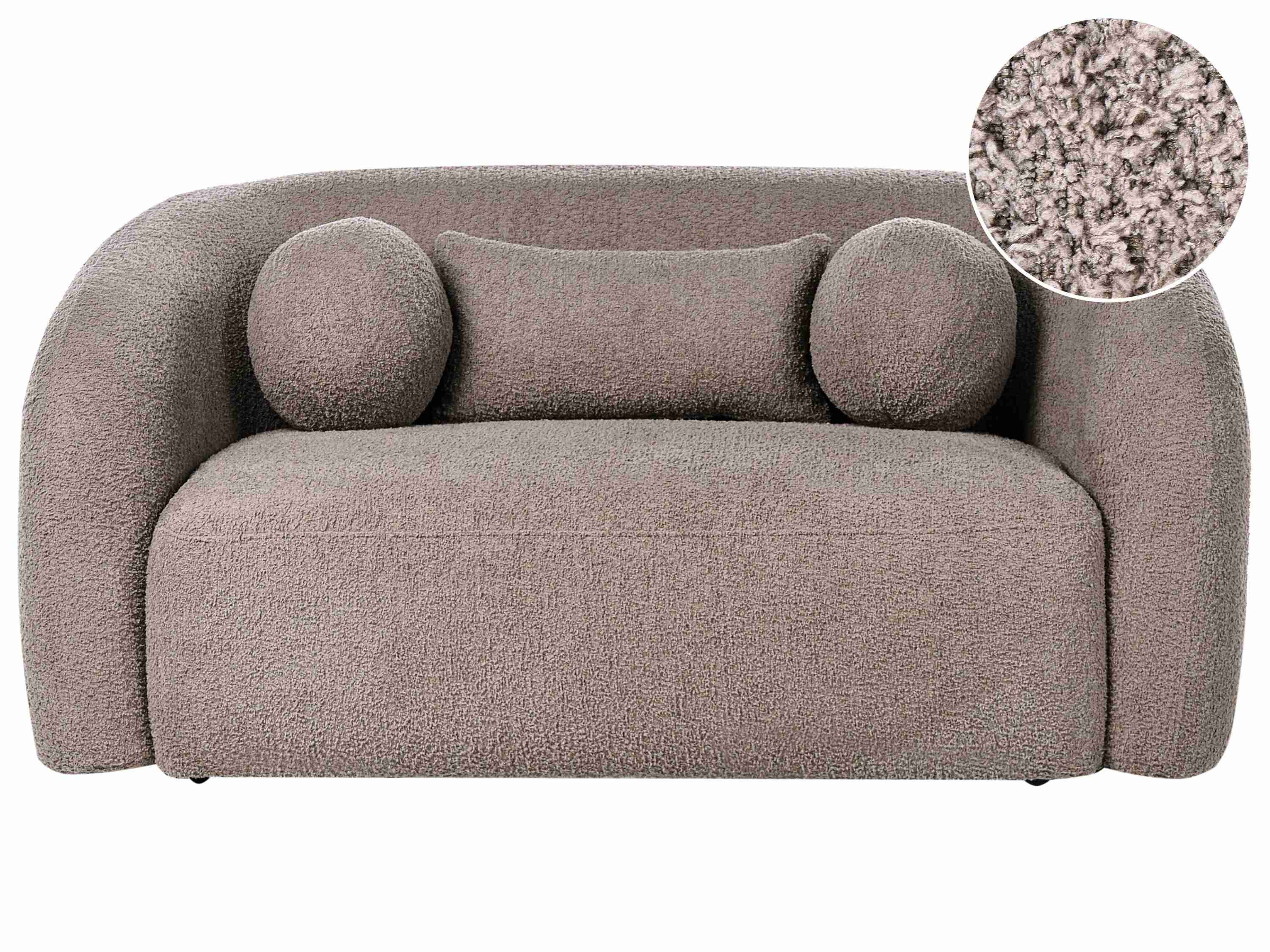 Bank 2-zits EGEDAAL Bouclé Taupe