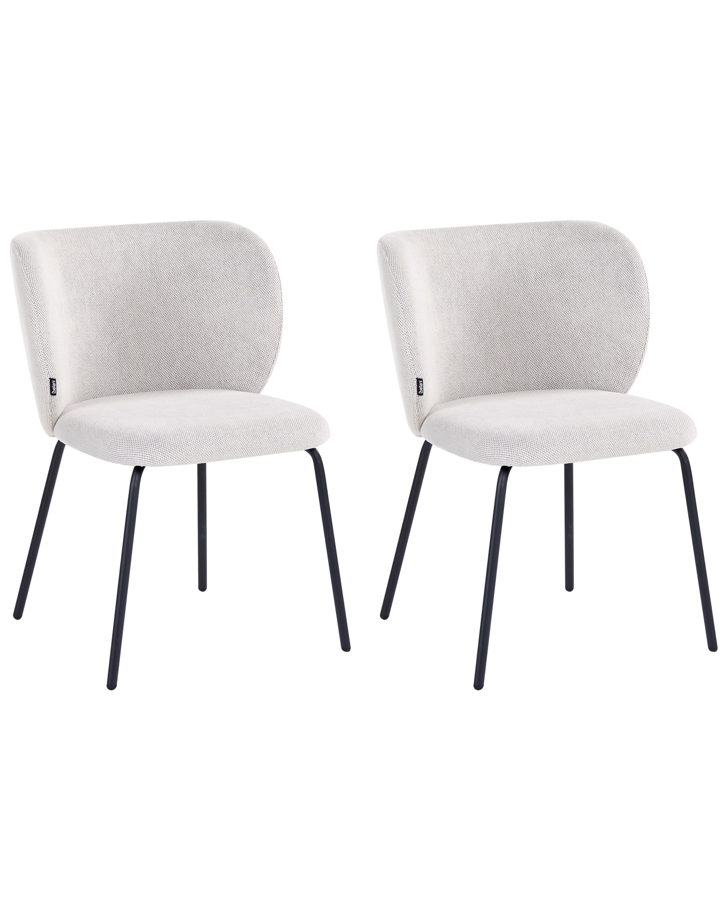 Set of 2 Dining Chairs CALERA Fabric Off-White