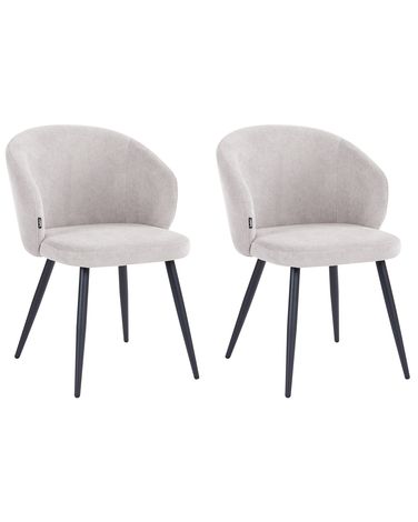 Set of 2 Dining Chairs MOUNDVILLE Fabric Off-White