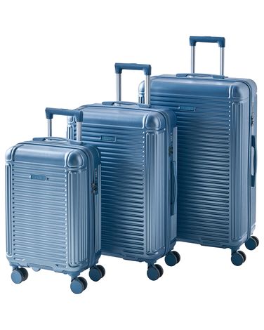 Set of 3 Hard Shell Suitcases MYNTIS Blue