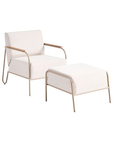 Tuinstoel NIMIS met ottomaan Lichtbeige