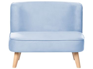 Kids Sofa RISBY Velvet Light Blue