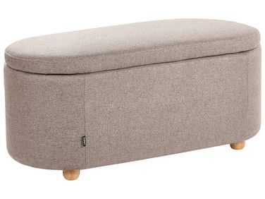 Upholstered Storage Bench HAYWARD Fabric 98 cm 44 cm Beige