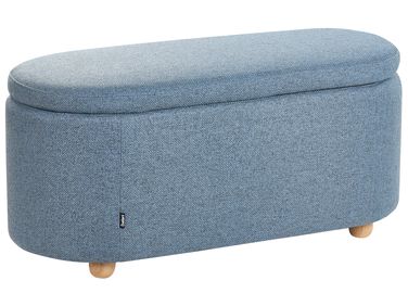 Upholstered Storage Bench HAYWARD Fabric 98 cm 44 cm Blue