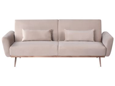 Sofa Bed 3 Seater EINA Velvet Taupe