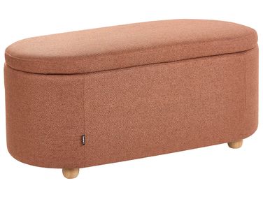 Upholstered Storage Bench HAYWARD Fabric 98 cm 44 cm Golden Brown