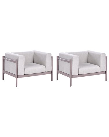 Set of 2 Garden Armchairs FERRETTI Taupe