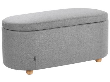 Upholstered Storage Bench HAYWARD Fabric Light Grey