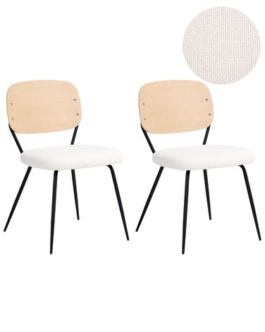 Set van 2 eetkamerstoelen EILEEN Gebroken wit