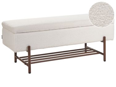 Shoe Bench VAIL Boucle Off-White with Storage