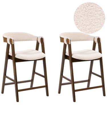 Set van 2 barstoelen DAY Bouclé Bruin/lichtbeige