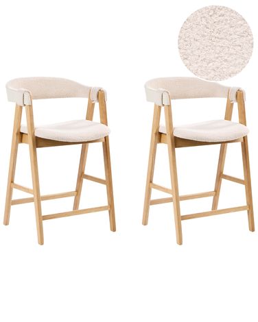 Set van 2 barstoelen DAY Bouclé Lichtbruin/lichtbeige