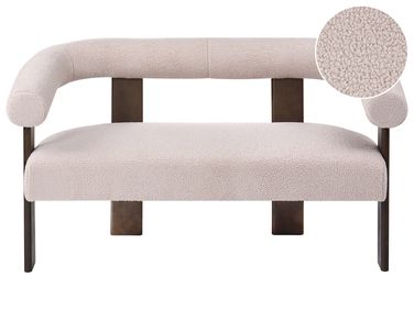 Bank 2-zits ILBRO Bouclé Donkerbruin/beige