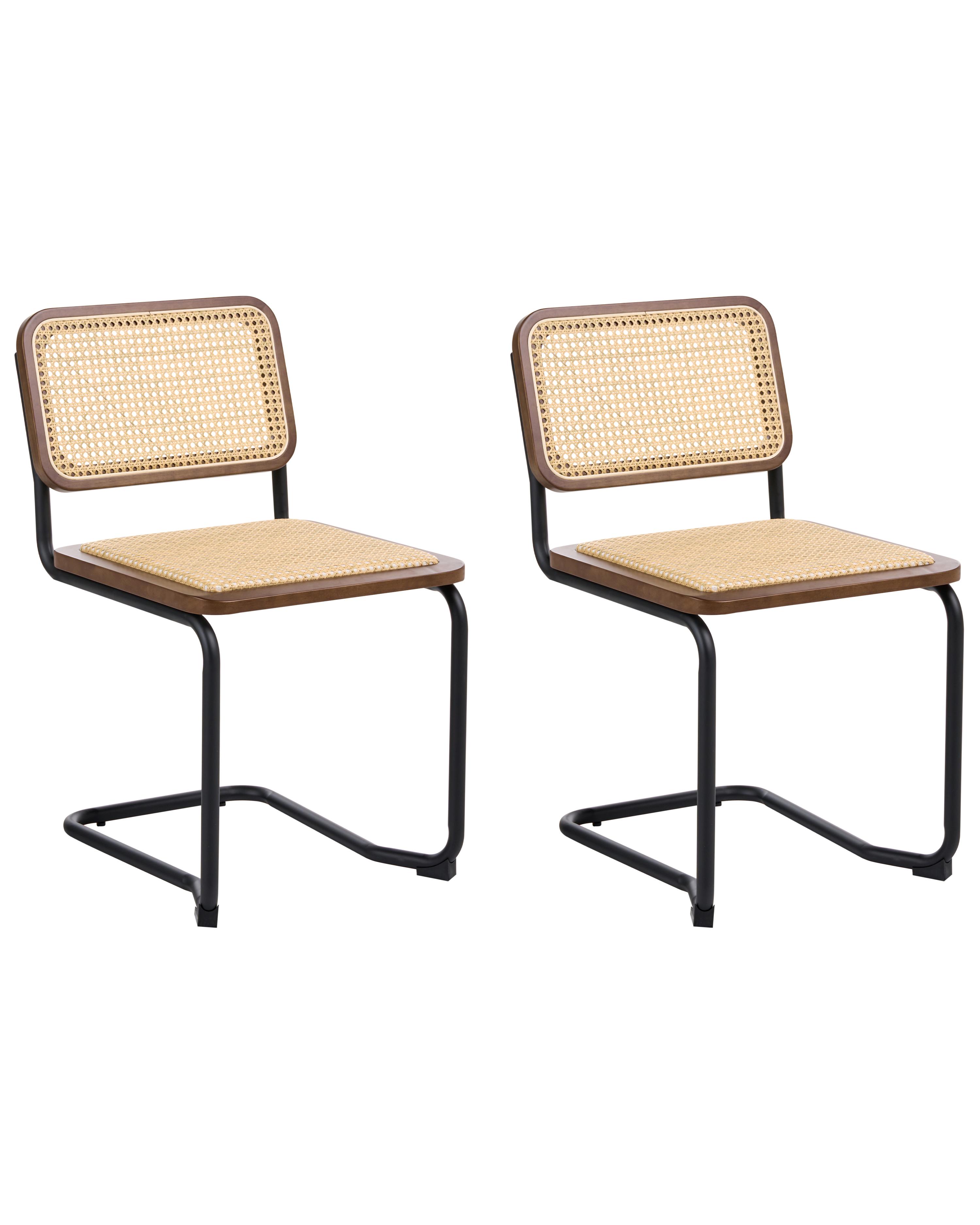 Set van 2 eetkamerstoelen CORDOVA Rotan Bruin