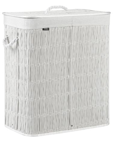 Wasmand met deksel ARRAIAS Stof Wit 100 L
