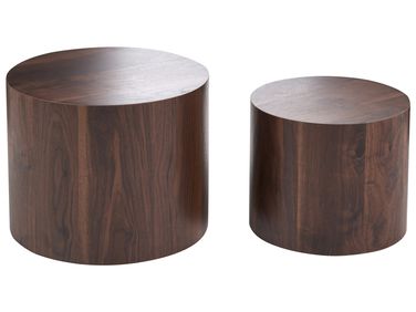Set van 2 salontafels MANTI Donkerbruin