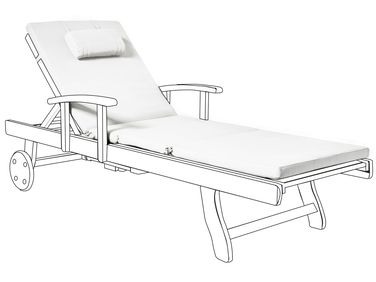 Sun Lounger Pad Cushion TOSCANA/JAVA/AMANTEA PREMIUM 189 x 58 cm Off-White