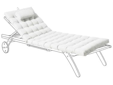 Sun Lounger Pad Cushion CESANA PREMIUM 192 x 56 cm Off-White