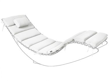 Sun Lounger Pad Cushion BRESCIA PREMIUM 180 x 60 cm Off-White