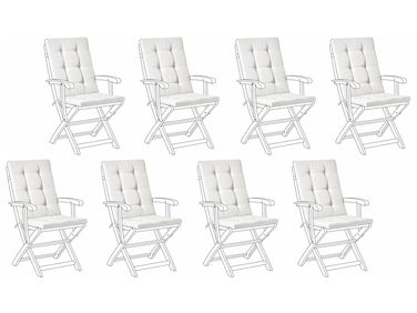 Set of 8 Back/Seat Cushions MAUI PREMIUM Off-White